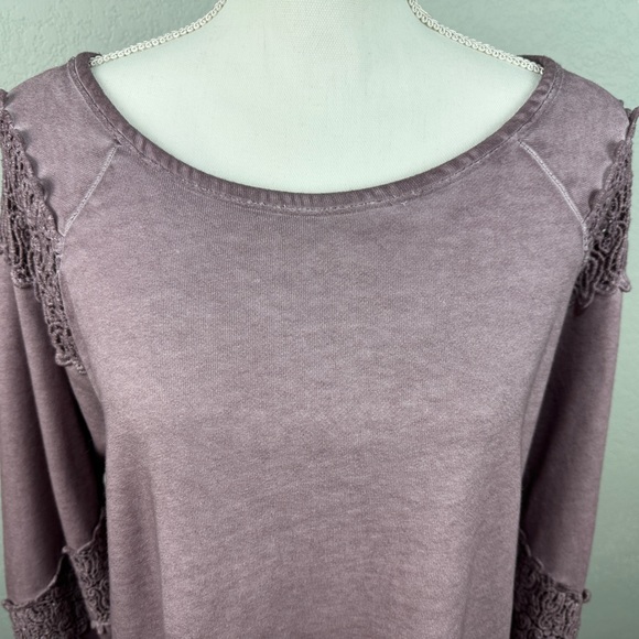 Knox Rose, XXL Sweatshirt Crochet Detail Dusty Purple NWOT - Picture 5 of 15